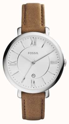 Fossil Women's | White Dial | Brown Leather Strap ES3708