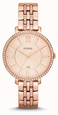 Fossil Women's Jacqueline | Rose Gold Dial | Crystal Set | Rose Gold Stainless Steel Bracelet ES3546