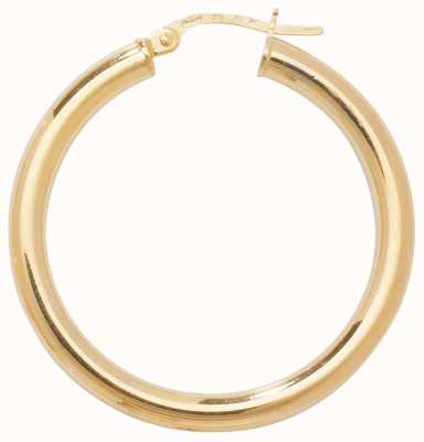 James Moore TH 9k Yellow Gold Hoop Earrings 25 mm ER384