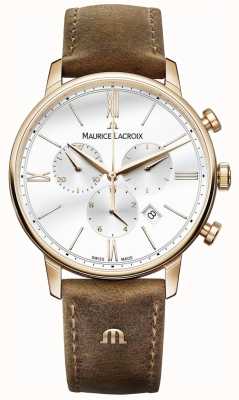 Maurice Lacroix Men's Eliros Chronograph Brown Calf Leather Strap EL1098-PVP01-113-1