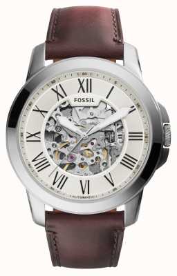 Fossil Men's Automatic | Skeleton Dial | Brown Leather Strap ME3099