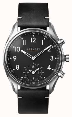Kronaby 43mm APEX Bluetooth Black Leather Strap A1000-1399 S1399/1