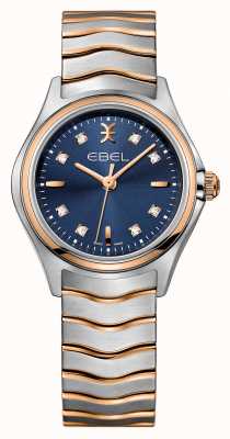 EBEL Wave Women's Diamond Set Two-tone Blue Dial Watch 1216379