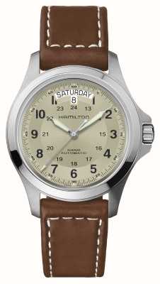 Hamilton Khaki Field King Automatic (40mm) Beige Dial / Brown Leather Strap H64455523