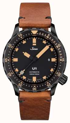 Sinn U1 S E U-Boat Steel Vintage Brown Leather V-Stitch 1010.023