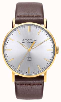 Acctim Men's Sterling Radio Controlled Brown Leather Watch 60428