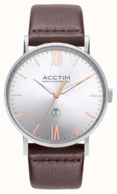 Acctim Men's Sterling Radio Controlled Brown Leather Watch 60416