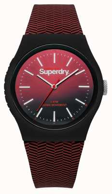Superdry Red To Black Gradient Dial Red Patterned Strap SYG184RB