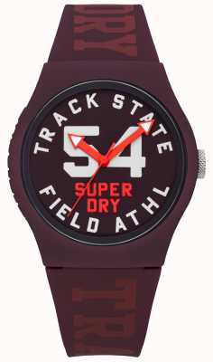 Superdry Track State Print Dial Mulberry Face Mulberry Strap SYL182RR