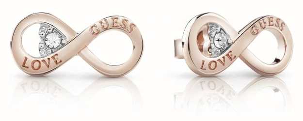 Guess Women's Rose Gold Plate Endless Love Studded Earrings UBE85011