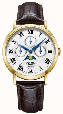 Rotary Men's Windsor Moonphase Watch Leather Strap GS05328/01