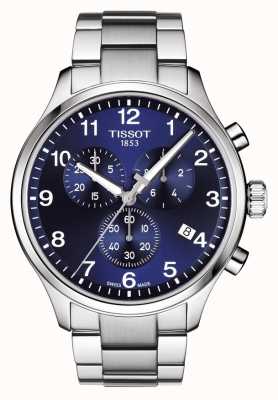 Tissot Ex-Display Men's Chrono XL Classic Blue Dial Stainless Steel Bracelet EXDISPLAY-T1166171104701