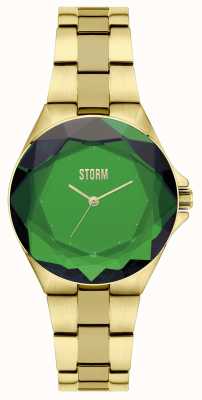 STORM Crystana Yellow Gold Plated Green Watch 47254/GN