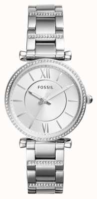 Fossil Women's | Silver Dial | Crystal Set | Stainless Steel Bracelet ES4341