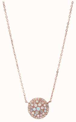 Fossil Women's Rose Gold-Tone Mother-of-Pearl Pendant Necklace JF01740791