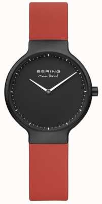 Bering Max René Red Strap Black IP Plated Case And Dial 15531-523
