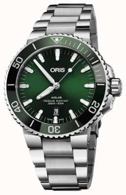 ORIS Men's Aquis Date Green Dial Metal Bracelet 01 733 7730 4157-07 8 24 05PEB