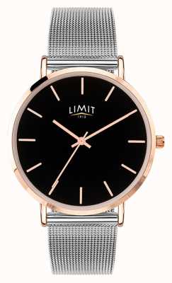 Limit Men's Modern Stainless Steel Mesh Black Dial Watch 6308.37