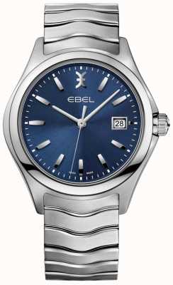 EBEL Men's Wave Blue Dial Stainless Steel Bracelet Date Display 1216238