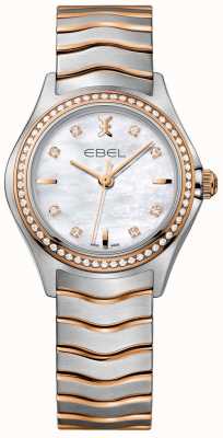 EBEL Women's Diamond Wave Mother Of Pearl Dial Two Tone Bracelet 1216325