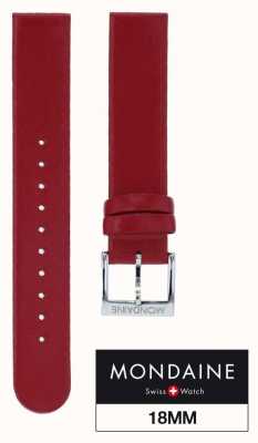 Mondaine Strap Only 18mm Red Leather Strap FE311830Q5