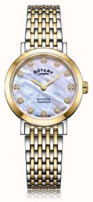 Rotary Women's Windsor Diamond Date Two Tone Bracelet Watch LB05301/41/D