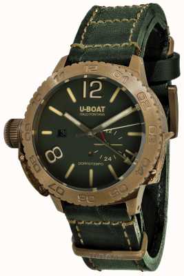 U-Boat Doppiotempo 46 Bronzo GR Automatic Green Leather Strap 9088