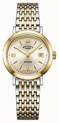 Rotary Women's Windsor Two Tone Gold And Silver Bracelet Watch LB05301/09