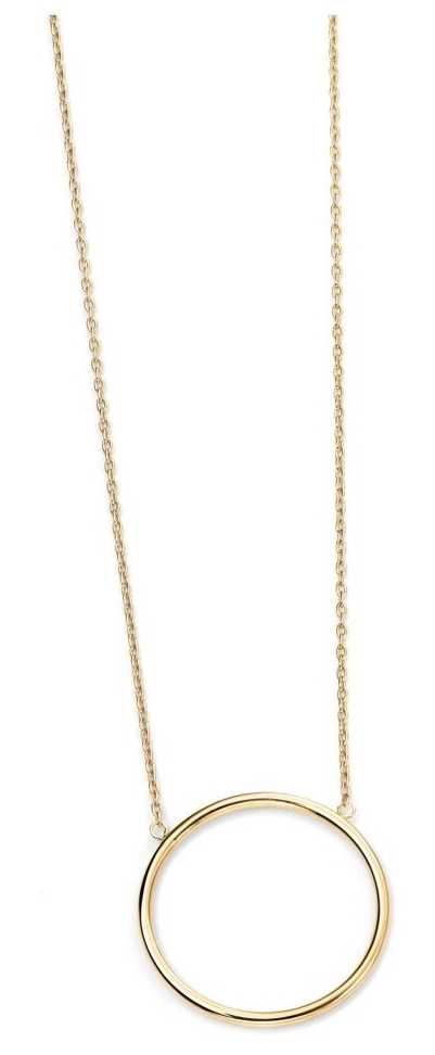 Elements Gold GN224 9k Yellow Gold Open Circle Necklace 43cm Jewellery