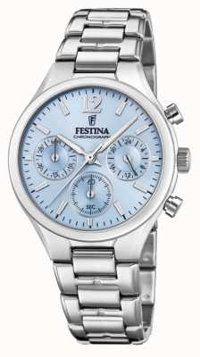 Festina Women's Boyfriend Chronograph Stainless Steel Blue Dial F20391/3