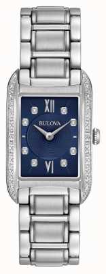 Bulova Women's Diamond Set Black Dial Stainless Steel Bracelet 96R211