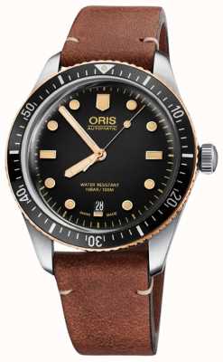ORIS Divers Sixty-Five Automatic (40mm) Black Dial / Brown Leather Strap 01 733 7707 4354-07 5 20 45