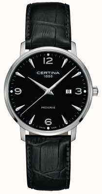 Certina Men's DS Caimano Black Leather Strap Black Dial C0354101605700