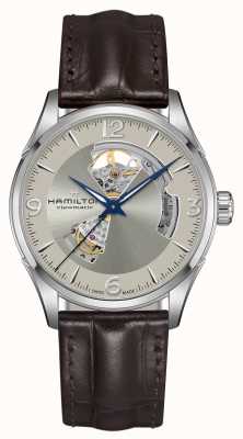 Hamilton Jazz Master Automatic Open Heart 42mm Silver Dial Brown H32705521