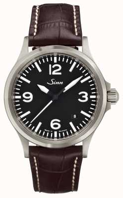 Sinn 556 A Sports Sapphire Glass Brown Embossed Leather 556.014 BROWN ALLIGATOR STYLE WHITE STITCH