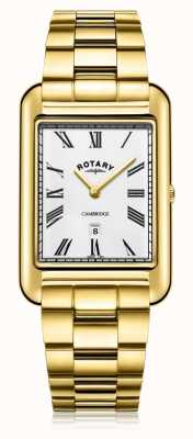 Rotary | Men's Gold Plated Bracelet | White Dial | GB05283/01