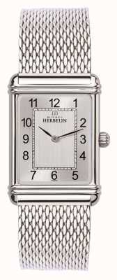 Michel Herbelin Men's Esprit Art Deco Stainless Steel Mesh Silver Dial 17468/22BM