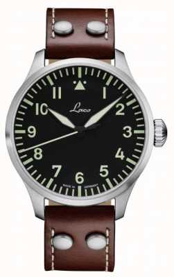Laco Augsburg Automatic (42mm) Black Dial / Brown Calf Leather Strap 861688.2