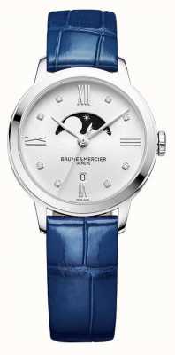 Baume & Mercier | Women's Classima | Blue Leather | Silver Moonphase Dial | M0A10329