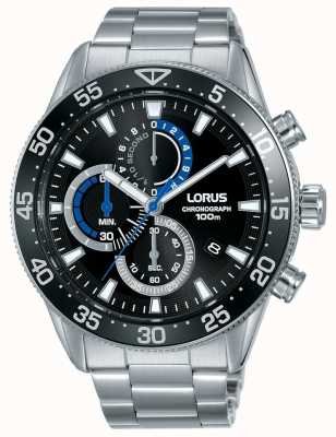 Lorus | Men's Chronograph | Black Dial | Stainless Steel Bracelet | RM335FX9