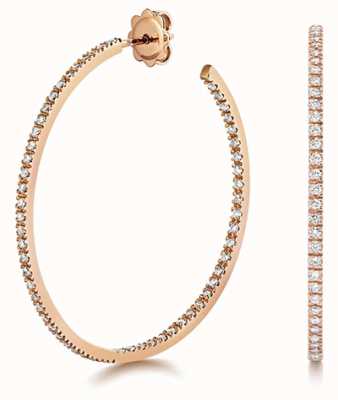 James Moore TH 18k Rose Gold Diamond Hoop Earrings EDQ314R
