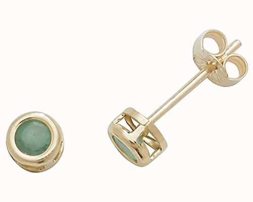 James Moore TH 9k Yellow Gold Emerald Stud Earrings ES425EM