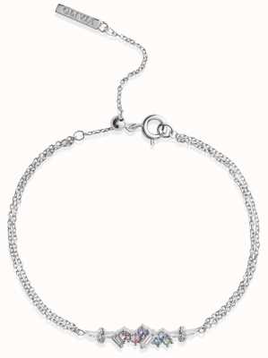 Olivia Burton Rainbow Bee | Silver Chain Bracelet | Crystal Set Stones OBJAMB81