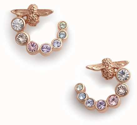 Olivia Burton | Rainbow Bee | Rose Gold | Multicoloured Crystal Swirl | Earrings OBJAME126
