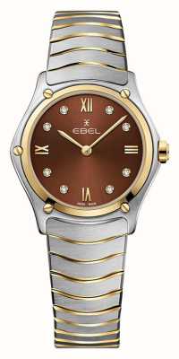 EBEL Sport Classic Mini - 61 Diamonds (24mm) Brown Dial / 18K Gold & Stainless Steel 1216443A