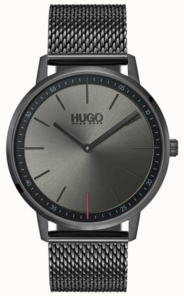 hugo grey ip grey dial bracelet watch