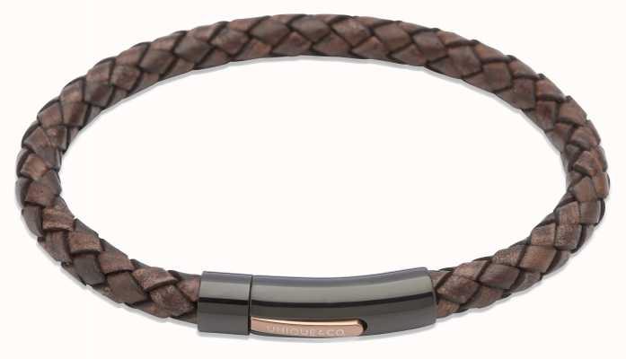 Unique & Co Dark Brown Leather | Steel Clasp | Bracelet B320ADB/21CM
