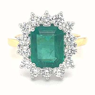 Greenspark 18ct Yellow Gold 2.37ct Emerald Diamond Ring MQ7281