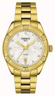 Tissot | PR 100 | Gold Plated Stainless Steel |Mother Of Pearl Dial T1019103311601
