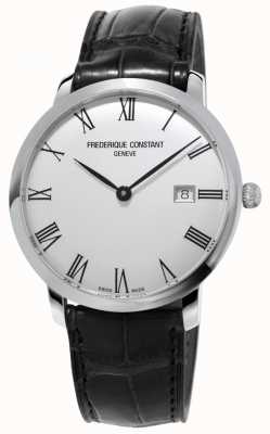 Frederique Constant Men's | Slimline | Automatic | Black Leather | Silver Dial FC-306MR4S6